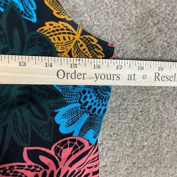 CeCe Arlington Shift Dress Women Size 0 Multicolor Floral Print Sleeveless Crepe - Picture 6 of 9